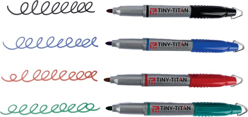 Tiny-Titan Mini Markers, Keychain Clip, Golf Ball Marker, Clip On Nurse's Badge - Purple Ink - Fine Point - 4 Pens - Image 5